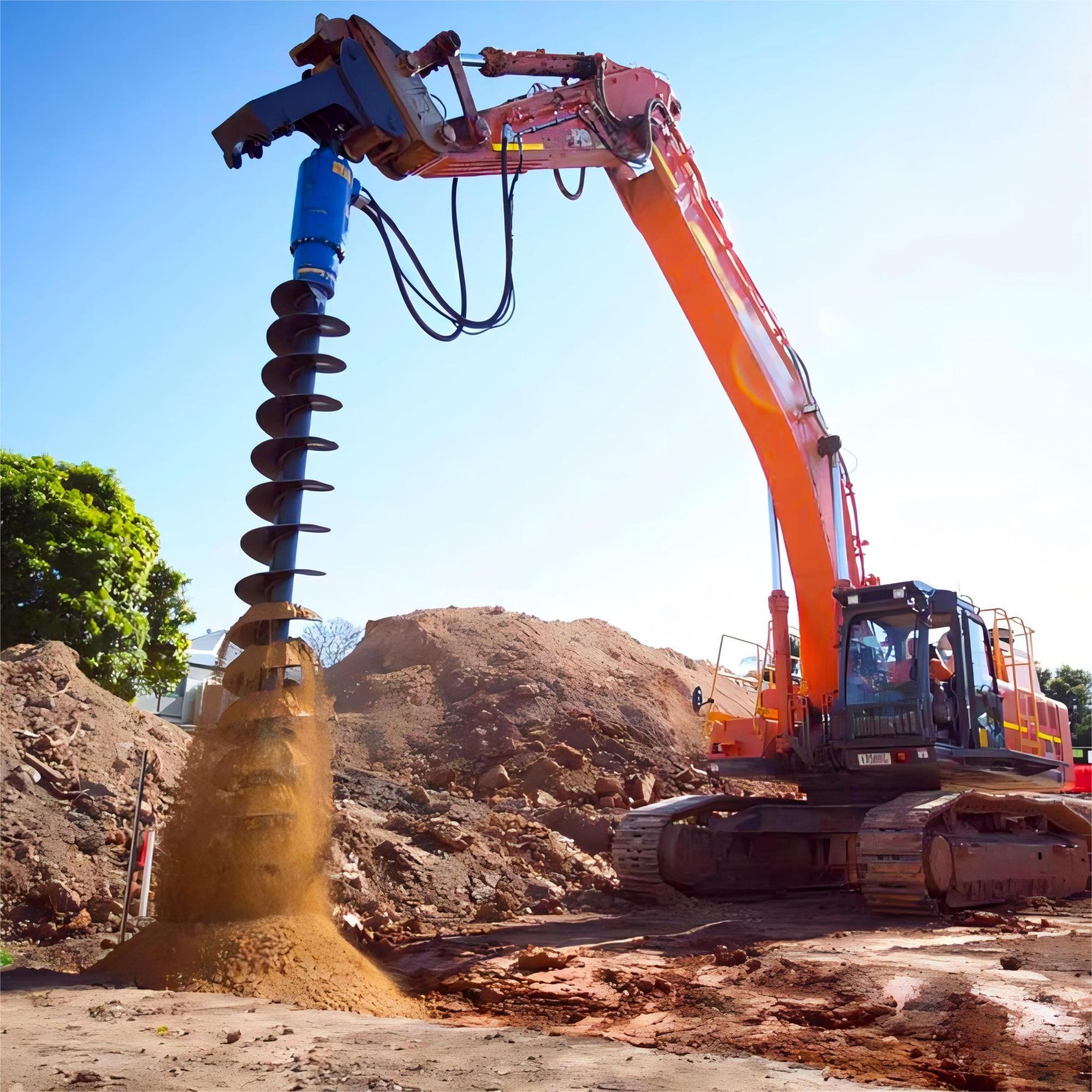 Atașamente pentru excavator - exerciții de auger